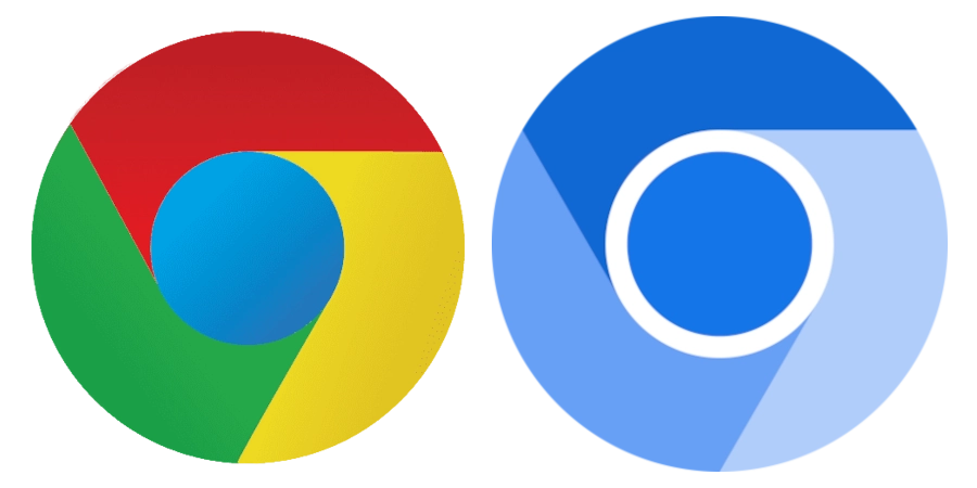 Логотипы браузеров Chromium и Google Chrome рядом