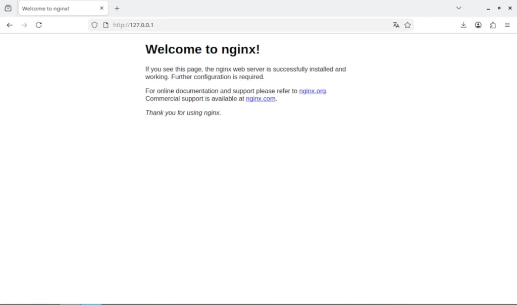 Страница phpinfo(), успешно загруженная через сервер Nginx (LEMP-стек)