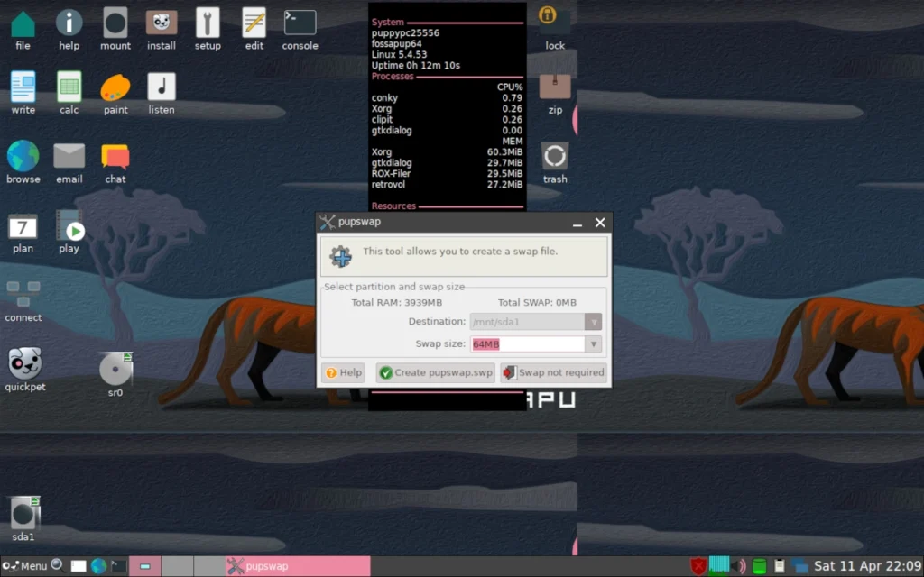 Диалог создания файла pupsave при завершении работы Puppy Linux