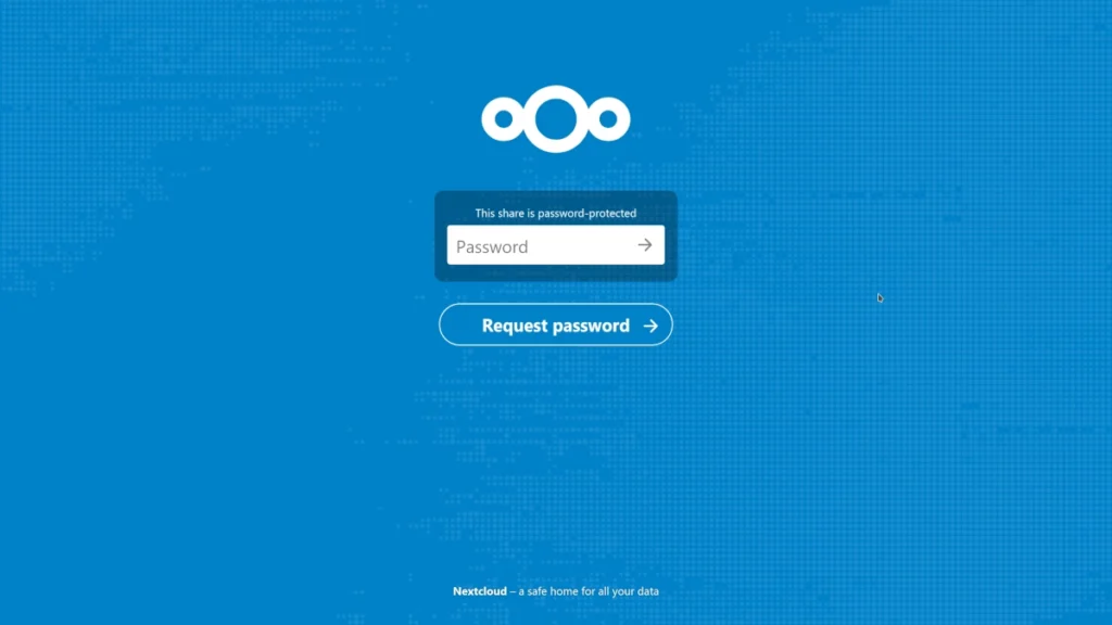 Экран входа в Nextcloud, установленный на домашнем сервере