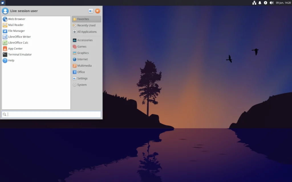 Рабочий стол Xubuntu 26.04 с Xfce 4.20 и классическим меню